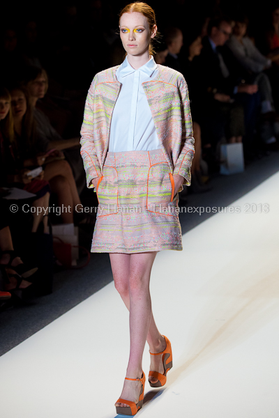 A model on the runway at the Lela Rose SS2013 show at New York Mercedes-Benz Fashion Week.