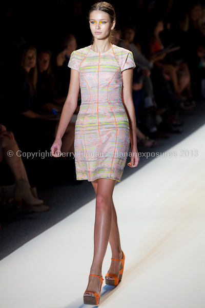A model on the runway at the Lela Rose SS2013 show at New York Mercedes-Benz Fashion Week.