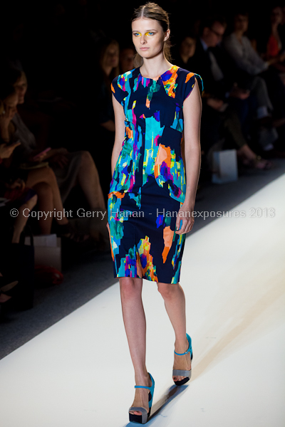 A model on the runway at the Lela Rose SS2013 show at New York Mercedes-Benz Fashion Week.