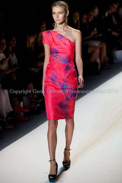 A model on the runway at the Lela Rose SS2013 show at New York Mercedes-Benz Fashion Week.