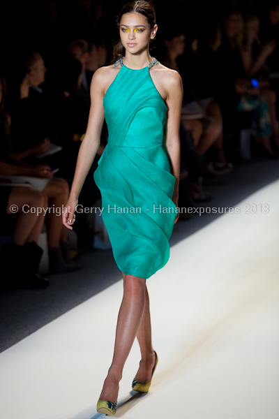 A model on the runway at the Lela Rose SS2013 show at New York Mercedes-Benz Fashion Week.