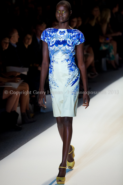 A model on the runway at the Lela Rose SS2013 show at New York Mercedes-Benz Fashion Week.