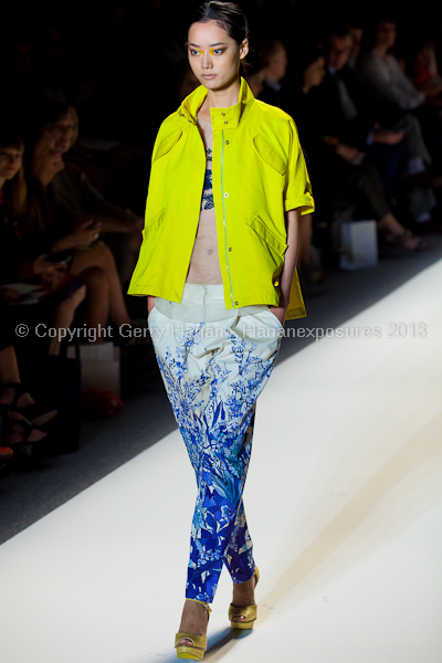 A model on the runway at the Lela Rose SS2013 show at New York Mercedes-Benz Fashion Week.