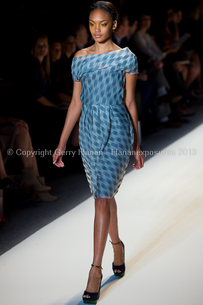 A model on the runway at the Lela Rose SS2013 show at New York Mercedes-Benz Fashion Week.