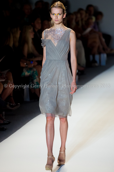 A model on the runway at the Lela Rose SS2013 show at New York Mercedes-Benz Fashion Week.