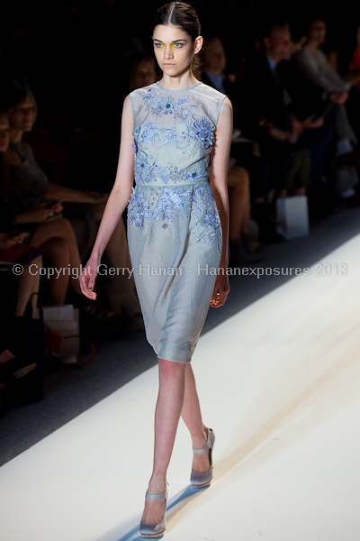 A model on the runway at the Lela Rose SS2013 show at New York Mercedes-Benz Fashion Week.