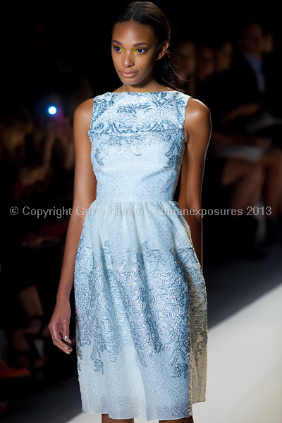 A model on the runway at the Lela Rose SS2013 show at New York Mercedes-Benz Fashion Week.