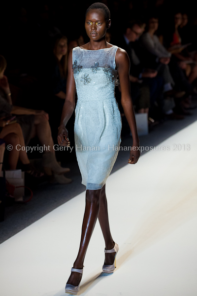 A model on the runway at the Lela Rose SS2013 show at New York Mercedes-Benz Fashion Week.