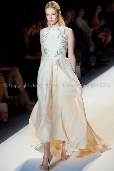 A model on the runway at the Lela Rose SS2013 show at New York Mercedes-Benz Fashion Week.