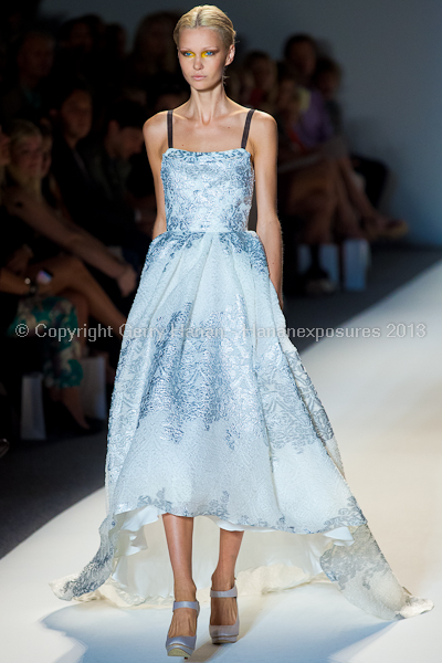 A model on the runway at the Lela Rose SS2013 show at New York Mercedes-Benz Fashion Week.