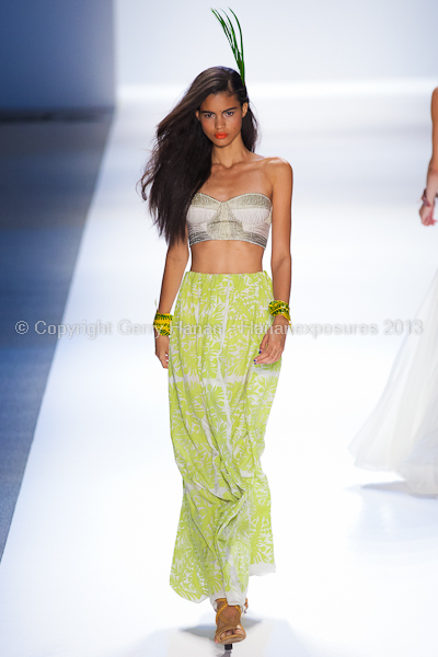 A model on the runway at the Mara Hoffman SS2013 show at New York Mercedes-Benz Fashion Week.