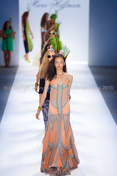 A model on the runway at the Mara Hoffman SS2013 show at New York Mercedes-Benz Fashion Week.