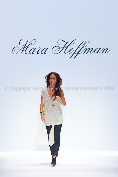 A model on the runway at the Mara Hoffman SS2013 show at New York Mercedes-Benz Fashion Week.