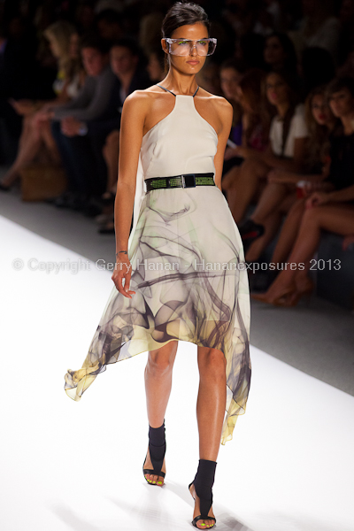 A model on the runway at the Milly By Michelle Smith SS2013 show at New York Mercedes-Benz Fashion Week.