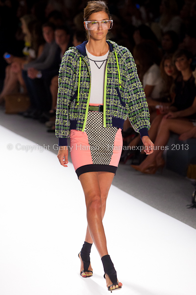 A model on the runway at the Milly By Michelle Smith SS2013 show at New York Mercedes-Benz Fashion Week.