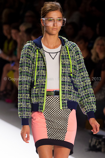 A model on the runway at the Milly By Michelle Smith SS2013 show at New York Mercedes-Benz Fashion Week.