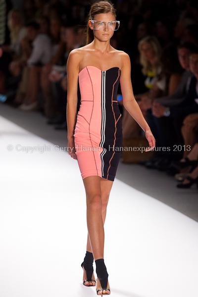 A model on the runway at the Milly By Michelle Smith SS2013 show at New York Mercedes-Benz Fashion Week.