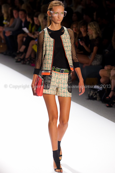 A model on the runway at the Milly By Michelle Smith SS2013 show at New York Mercedes-Benz Fashion Week.