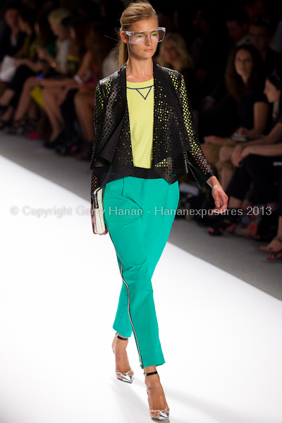 A model on the runway at the Milly By Michelle Smith SS2013 show at New York Mercedes-Benz Fashion Week.