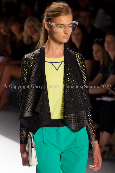 A model on the runway at the Milly By Michelle Smith SS2013 show at New York Mercedes-Benz Fashion Week.