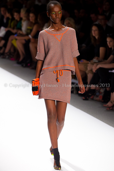 A model on the runway at the Milly By Michelle Smith SS2013 show at New York Mercedes-Benz Fashion Week.