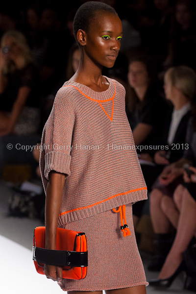 A model on the runway at the Milly By Michelle Smith SS2013 show at New York Mercedes-Benz Fashion Week.