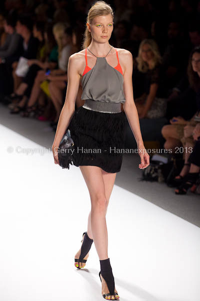 A model on the runway at the Milly By Michelle Smith SS2013 show at New York Mercedes-Benz Fashion Week.