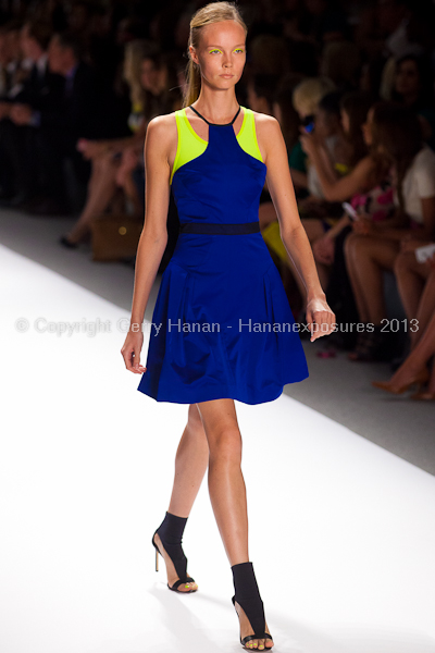 A model on the runway at the Milly By Michelle Smith SS2013 show at New York Mercedes-Benz Fashion Week.