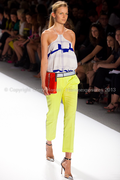 A model on the runway at the Milly By Michelle Smith SS2013 show at New York Mercedes-Benz Fashion Week.