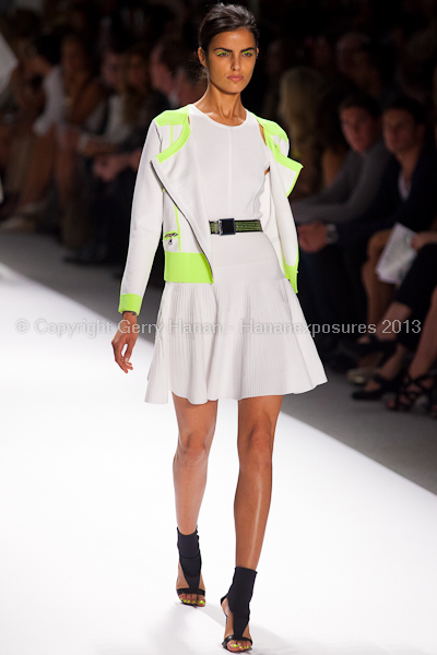 A model on the runway at the Milly By Michelle Smith SS2013 show at New York Mercedes-Benz Fashion Week.