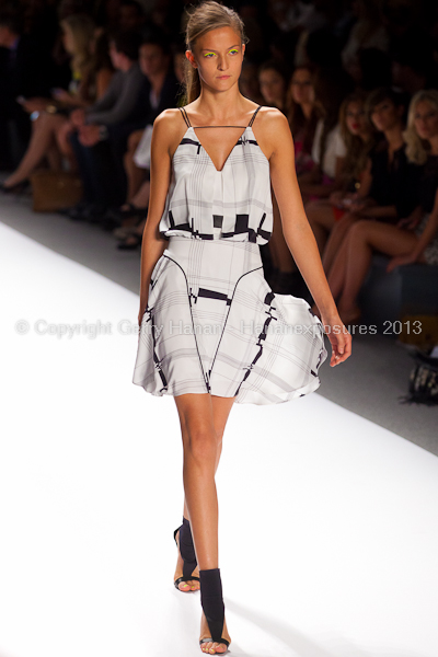 A model on the runway at the Milly By Michelle Smith SS2013 show at New York Mercedes-Benz Fashion Week.