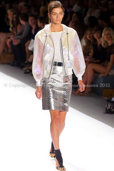 A model on the runway at the Milly By Michelle Smith SS2013 show at New York Mercedes-Benz Fashion Week.