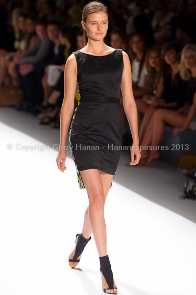 A model on the runway at the Milly By Michelle Smith SS2013 show at New York Mercedes-Benz Fashion Week.