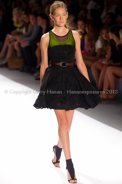 A model on the runway at the Milly By Michelle Smith SS2013 show at New York Mercedes-Benz Fashion Week.