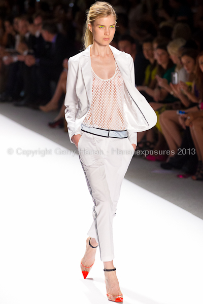 A model on the runway at the Milly By Michelle Smith SS2013 show at New York Mercedes-Benz Fashion Week.