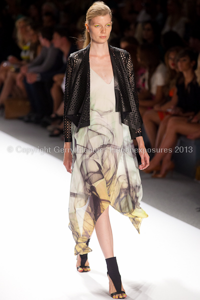 A model on the runway at the Milly By Michelle Smith SS2013 show at New York Mercedes-Benz Fashion Week.