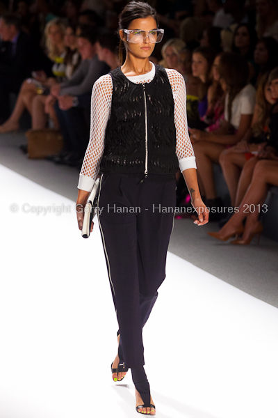 A model on the runway at the Milly By Michelle Smith SS2013 show at New York Mercedes-Benz Fashion Week.