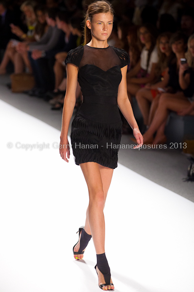 A model on the runway at the Milly By Michelle Smith SS2013 show at New York Mercedes-Benz Fashion Week.