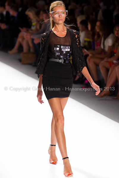 A model on the runway at the Milly By Michelle Smith SS2013 show at New York Mercedes-Benz Fashion Week.