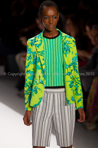 A model on the runway at the Nanette Lepore SS2013 show at New York Mercedes-Benz Fashion Week.