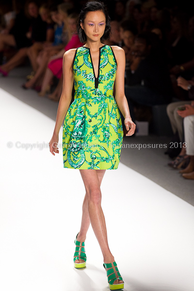 A model on the runway at the Nanette Lepore SS2013 show at New York Mercedes-Benz Fashion Week.