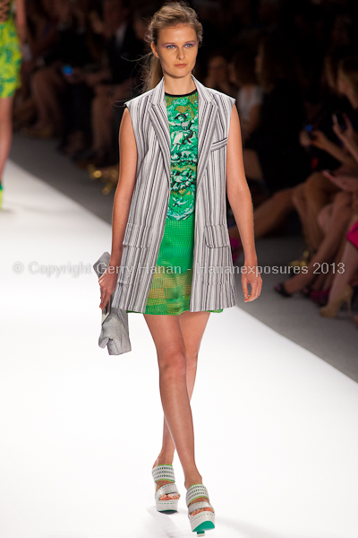 A model on the runway at the Nanette Lepore SS2013 show at New York Mercedes-Benz Fashion Week.