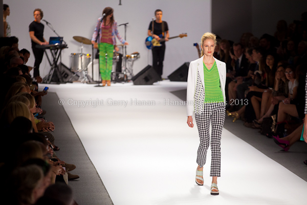 A model on the runway at the Nanette Lepore SS2013 show at New York Mercedes-Benz Fashion Week.