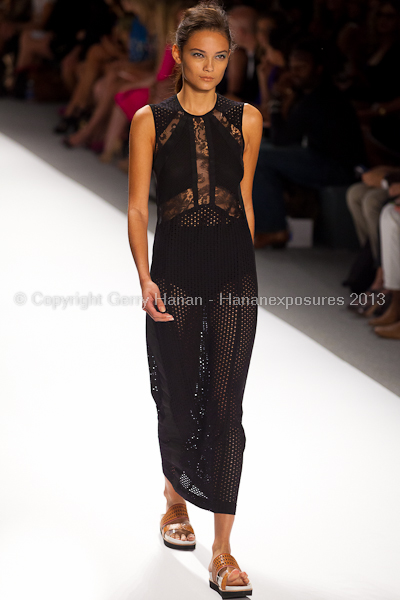 A model on the runway at the Nanette Lepore SS2013 show at New York Mercedes-Benz Fashion Week.