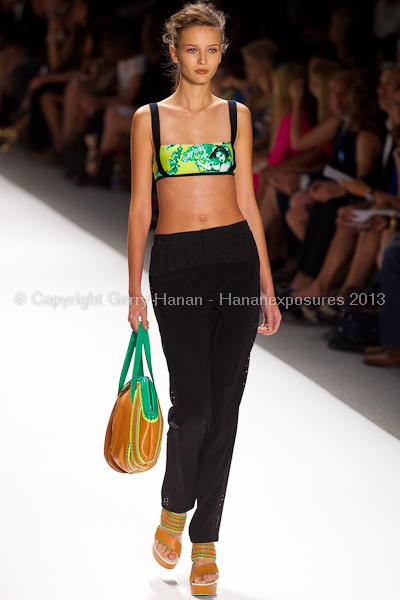 A model on the runway at the Nanette Lepore SS2013 show at New York Mercedes-Benz Fashion Week.