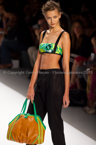 A model on the runway at the Nanette Lepore SS2013 show at New York Mercedes-Benz Fashion Week.