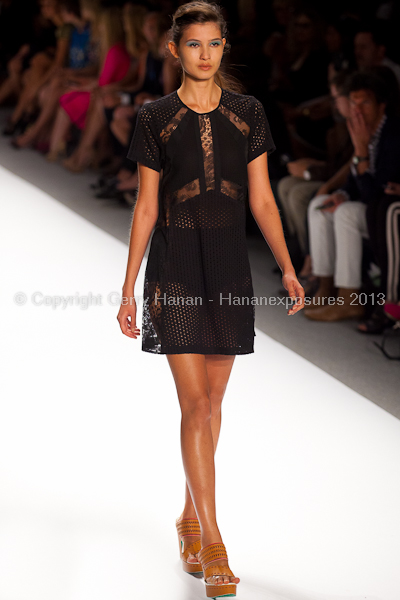 A model on the runway at the Nanette Lepore SS2013 show at New York Mercedes-Benz Fashion Week.