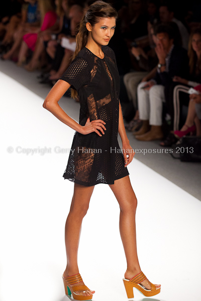 A model on the runway at the Nanette Lepore SS2013 show at New York Mercedes-Benz Fashion Week.