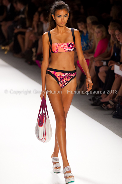 A model on the runway at the Nanette Lepore SS2013 show at New York Mercedes-Benz Fashion Week.