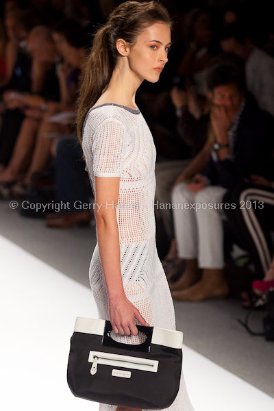 A model on the runway at the Nanette Lepore SS2013 show at New York Mercedes-Benz Fashion Week.